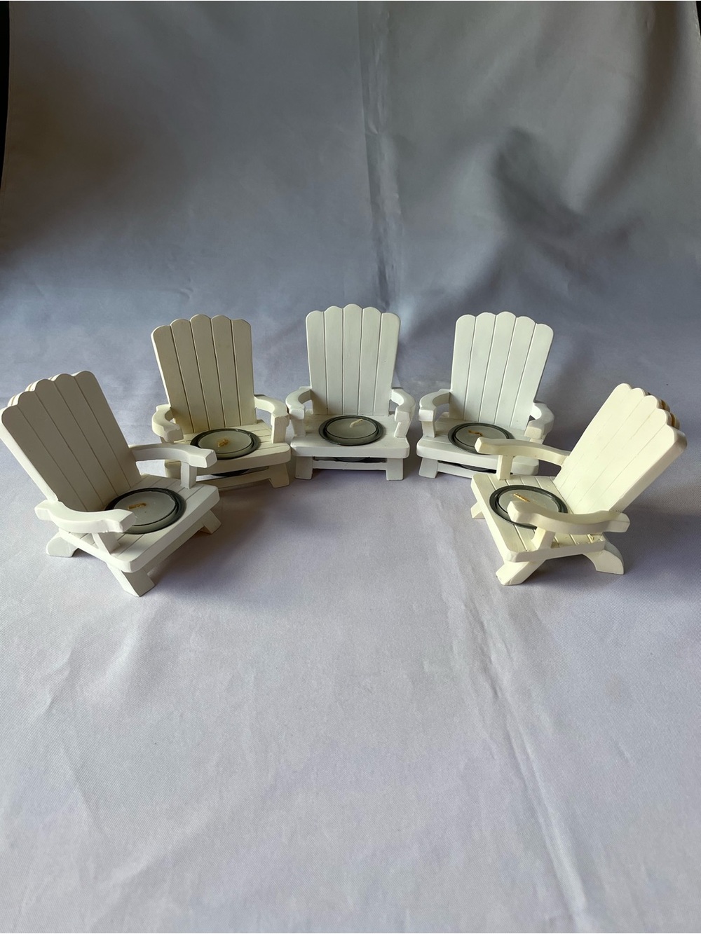 Vintage 2005 Kate Aspen Miniature Adirondack Chair Tealight Holders - Set of 5